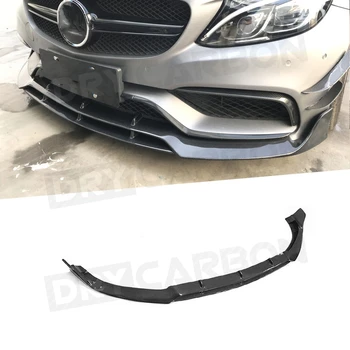 C-Klassi süsinikkiust esistange Lip Spoiler jaoks Mercedes Benz W205 Nr.63 AMG C180 C200 C260 2016 2017 Lõhkujad Car Styling
