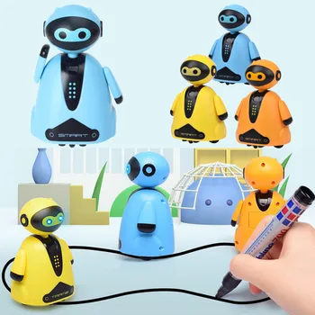 Järgige Kõiki Tõmmatud Joon Magic Pen Mänguasi Induktiivne Robot Mudeli Lapsed Lapsed Kingitus Veoauto Must Raja Kaart Selfie Joosta Elektriline Mänguasi#L4