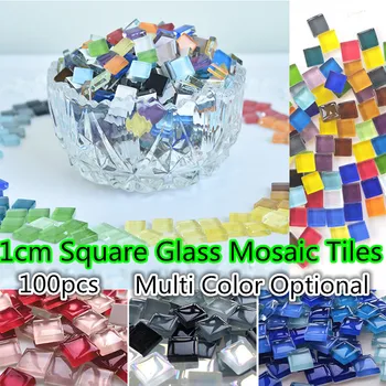 100tk Värviline Klaas Mosaiik Plaadid 1cm Square Mosaiik Käsitöö Materjalid Lastele/Lapsed Multi Värv Vabatahtlik DIY Mosaiik Kivid