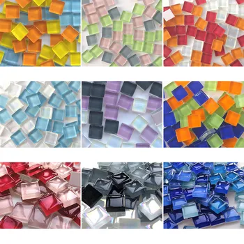 100tk Värviline Klaas Mosaiik Plaadid 1cm Square Mosaiik Käsitöö Materjalid Lastele/Lapsed Multi Värv Vabatahtlik DIY Mosaiik Kivid