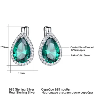 GICA GEMA Lady Gemstone Kõrvarõngad Loodud Emerald Topaas, Tsirkoon Reaalne 925 Sterling Silver Ear Stud Mood Kaasamine Trahvi Ehteid
