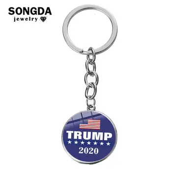 SONGDA Trump 2020 Lipu Loov Print Võtmehoidja Hoida Ameerika Suur Donald USA President Avalduse, Auto võtmehoidja Kott võtmehoidja