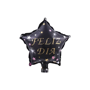 10tk/set 10inch hispaania Õnnelik Iga Päev Sünnipäev Teenetemärgi Õhupalli Ring Star Foolium Õhupallid Baby Shower Õhu Pallid