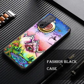 Värvikas Psühhedeelne Trippy Kunst Samsung Galaxy S21 S10 S10E S9 S8 S7 Lisa 20 10 9 8 Ultra 5G Pluss Edge Pro Musta Telefoni Puhul