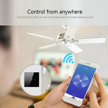 Tuya WiFi Fänn Smart Light Touch Lüliti Klaasist Paneel, Touch Sensor Smart Seina Nuppu Häält Tööd Alexa Google ' i Kodu ELI/USA