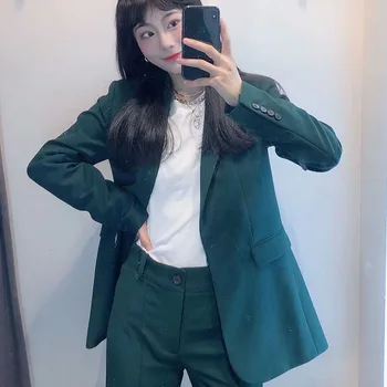 DiYiG NAINE, Naiste ülikond, mantel, kevad uus pikad varrukad korea stiilis lahtine juhuslik ühe-nupu-väike õhuke ülikond