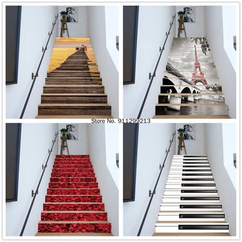 3D Trepid Teenetemärgi DIY Trepikoda Marche Escalier jaoks Trepp Samme Laadi Stseeni Veekindel isekleepuvad Home Design Art Murals