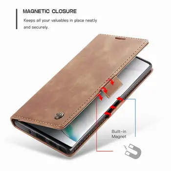 Nahast Flip Cover For Samsung Märkus 10 Pluss Juhul Luksus Magnetilise Sulgemise Plain Rahakott, Telefon Funda Samsung Galaxy Lite Note10