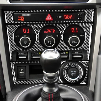 4tk/komplekt Carbon Fiber AC juhtpaneel Sisekujundus Kleebis Auto Interjöör Vormimise Tarvikud Toyota 86 Subaru BRZ 2017-2019 RHD