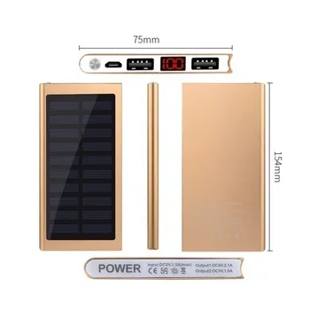 30000mAh Power Bank Õhuke Suure Mahutavusega Digitaalne Ekraan Päikese Väline Kaasaskantav Aku kiirlaadija jaoks Xiaomi IPhone Samsung