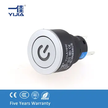 YIJIA 16MM võta 22mm 12V 24V 220V LED Valgus vajutage ümberlülitamise nuppu Hetkeline Fikseerimine Elektrilised Lülitid