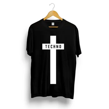 Techno Risti Trükitud T-särk Meeste Naiste Unisex Muusika Festival Must Detroit Tee Top Suvel Streetwear Camiseta Masculina