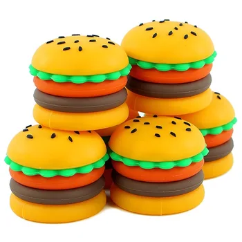 Loominguline Hamburger Disain 5ml Nonstick Silikoon Konteineri Ladustamise Kasti Tubaka Konteineri Ladustamise Kasti Õli Vaha Jar Jar Dab