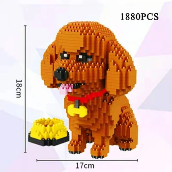 Anine Puudel Dog Mini Building Block Diamond Tellised Koguda Loomade Armas Kutsikas 3D Mudel Mänguasjad Poistele Lastele jõulukinke