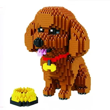 Anine Puudel Dog Mini Building Block Diamond Tellised Koguda Loomade Armas Kutsikas 3D Mudel Mänguasjad Poistele Lastele jõulukinke