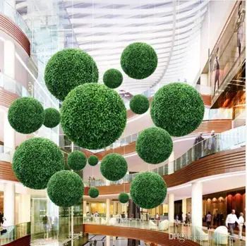 2TK Suured Roheline Kunstlik Taim Palli ilupuude pügamiskunst Puu Pukspuu Pulmapidu Kodust Väljas Kaunistamiseks taimed plastikust muru palli