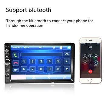 2 Din Auto Multimeedia Video Player 7 Tolline Universaalne 2DIN LCD puuteekraan, Bluetooth, FM-Auto Audio Tugi Auto Multimeedia Mängija