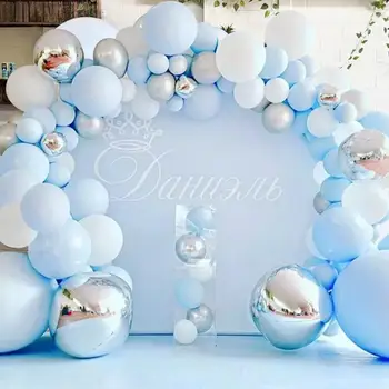 Sinine Hõbe Macaron Sünnipäeva Õhupalli Vanik Arch Kit Pool Foolium Metallist Balon Weding Baby Shower Sünnipäeva Decor Lapsed Täiskasvanud
