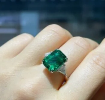 Custom ringi Eksperimentaalne emerald 18K kuld sõrmus 10ct