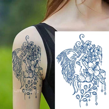 Mahla Tint Body Art Tattoo Kestev Veekindel Ajutine Kleebis Flash Käe Lill, Liblikas Poni Mood Võltsitud Naised, Tüdrukud Tattos