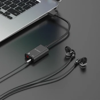 ORICO Kaasaskantav Väline USB helikaart, USB ja 3,5 mm Jack Audio-Peakomplekti Mikrofon Kõrvaklappide Kaabli Adapter Sülearvuti