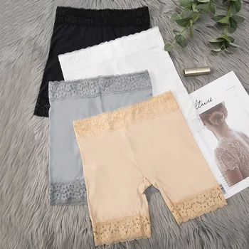 Linbaiway Kõrge Vöökoht Naiste Sexy Jää Silk Ohutuse Lühikesed Püksid Püksid Naiste Hingav Aluspesu Bokserid Suvel Alusel Seelik Ohutuse Aluspüksid