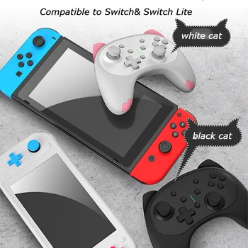 Roosa Cartoon Kassipoeg Gamepad Nintendo Lüliti / Lüliti Lite, Wireless Controller Gamepad For Switch Pro Controller Mäng Draiverid