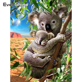 Evershine 5D DIY Diamond Maali Täis Square Puurida Loomade Koala Tikandid ristpistes Kit Rhinestone Mosaiik Kodu Kaunistamiseks