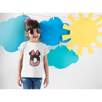 Uus Disney Laste Tops Cartoon Minnie Mouse A-Z Täht Tshirt Suvel Lapsed Poisid Tüdrukud O-kaelus Valge T-särgid, Laste Riided