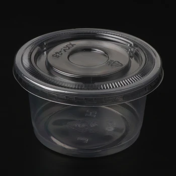 10tk Ühekordsed nõud Komplekt 250ml Kastmega Pot Konteiner Jello Shot Cup Lima Hoiustamise Kaas Ketšup G5GB