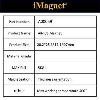 A00059 2tk Hobuseraua AlNico5 magnet,28.2*25.3*17.1*D7mm,Custom magnet terasest U kuju AlNiCo magnet