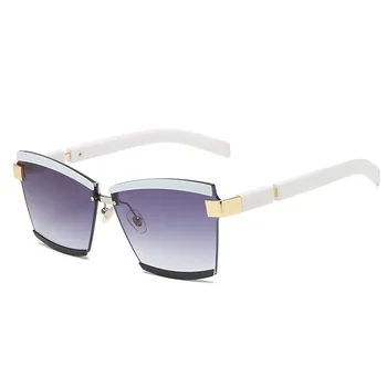 Rimless Square Luxury Päikeseprillid Meeste ja Naiste Mood Musta Tooni UV400 Vintage päikeseprillid Oculos