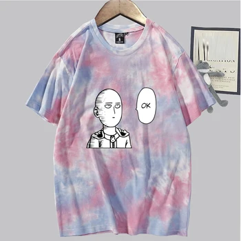 Meeste Tshirt Üks Punch Mees Prindi Anime Lühikesed Varrukad Streetwear Tops