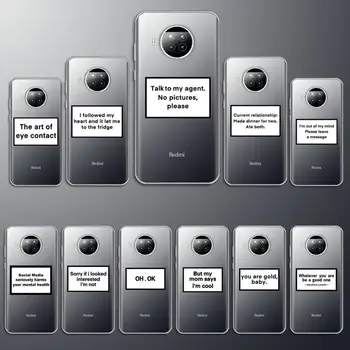 Disain Naljakas Hinnapakkumisi Teksti Telefoni Juhul Läbipaistev Xiaomi Redmi lisa 10 t 8 9 pro lite 11