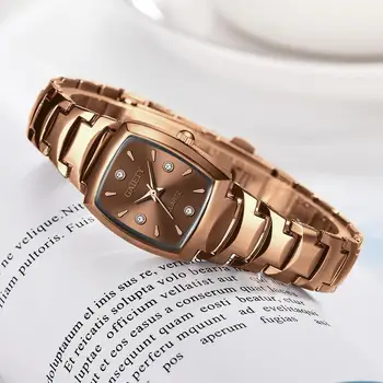 Naiste Käevõru Watch Rose Gold Mood Luksuslik Roostevabast Terasest Randmele Käekella Rhinestone Ellips Loominguline Daamid Kleit Quartz Watch