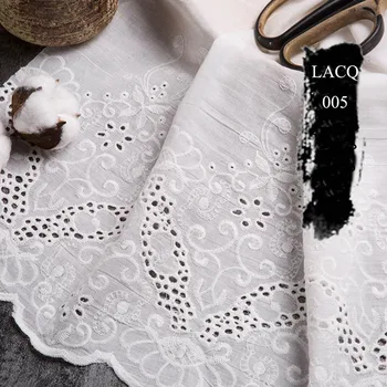 White Skirt Rim Water Soluble Cotton Lace Fabric for Dresses Quilting 50x128cm