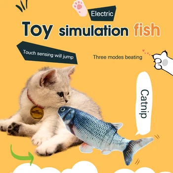 25CM Elektrooniline Kala Kassi Mänguasjad Laadimine USB Simulatsiooni Tantsu Hüpped Liigub Floppy 3D-Kala, Kass, Mänguasi Asjade Dropshiping