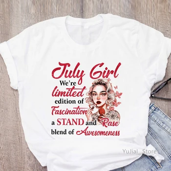 Juuni/Jnly/Oktoober/November Tüdruk Graafiline Print Tshirts Naised Me Oleme Piiratud Endition Kohta Võlu Meik T-Särk Femme Tops