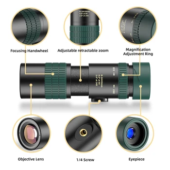 APEXEL Optiline 8-24x30 Zoom Monocular Teleskoobi Nutitelefoni pikamaa Võimas Kokkupandav Kompaktne Telefoto Jahindus, Telkimine