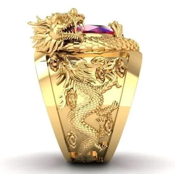 Ofertas Liiva Golden Dragon Metallist Loomade Meeste Võimutsev Zodiac Avamine Reguleeritav Sulamist Helise Aastapäeva Pulm