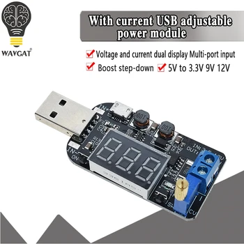 Praeguse USB-Micro USB 5V 3,3 V 9V 12V 18V 24V Reguleeritav Buck-Boost Toide Pinge Regulaator Moodul LED Ekraan