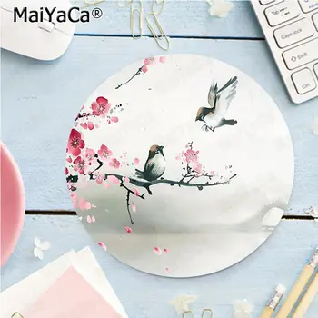 Maiyaca Kingitus Pad Plum Blossom Väike lind, Kohandatud sülearvuti Mängude ring mouse pad gaming Mousepad Vaipa ARVUTI Sülearvuti Sülearvuti