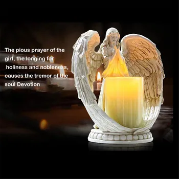 Palvetav Ingel Küünal Omanik Home Art Ingli Kuju ja LED Küünal flameless plastikust LED küünal palvetab, et terveks, mugavust kaitsta