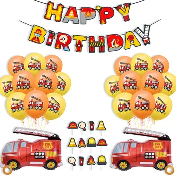 Tuletõrjuja Teema Seatud Õnnelik Sünnipäeva Asjade Tuletõrjuja Lateks Õhupallid Lipud Banner Baby Shower Lapsed Poiste Kasuks Teenetemärgid