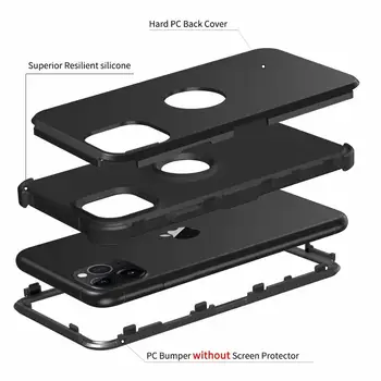 Raskeveokite Põrutuskindel Kaitse Kõvast Plastikust+Silikoon Kummist Kaitseraua Hübriid Protective Case For iPhone 11 Pro/iPhone 11 Pro max