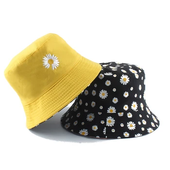 Suvel Karikakrad Kopp Müts Naiste Mood Cotton Beach Sun Mütsid Pöörduv Bob chapeau Femme Õie Panama Müts Müts Kalamees