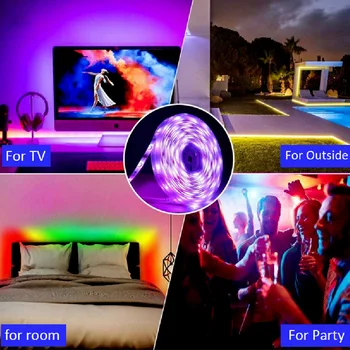 RGB Vahetatav USB LED Riba 5050 DIY Paindlik LED Light 24Key IR Kaugjuhtimispult LED TV Tausta Valgustus 5M 4M 3M 2M 1M 0,5 M