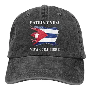 Patria Y Vida - Viva Cuba Libre Müts, Reguleeritav Vintage Baseball Cap Unisex Aednik Ühise Põllumajanduspoliitika Isa Müts