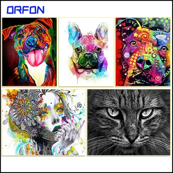 ORFON 40x50cm Värvimine Poolt Numbrid Värvikas Koerad DIY Digitaalse Maali Frameless Joonis Numbrid Lõuend Home Decor