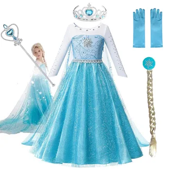 Elsa Kleidid Tüdrukute Riided Lastele Cosplay Anna Printsess Kleit Lume Kuninganna Vestido Laste Kostüümid Sünnipäeva Rapunzel